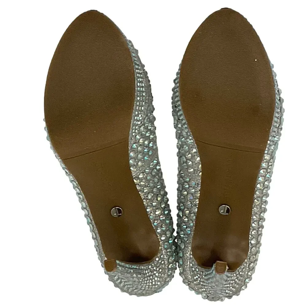 Thalia Sodi Women’s Landon Embellished Platform Pumps Silver Size 6
